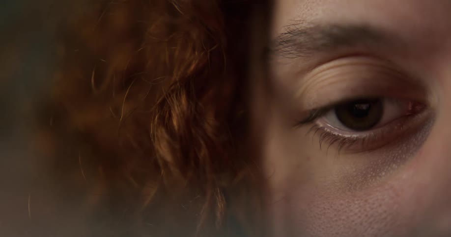 A close up of a womans eye
