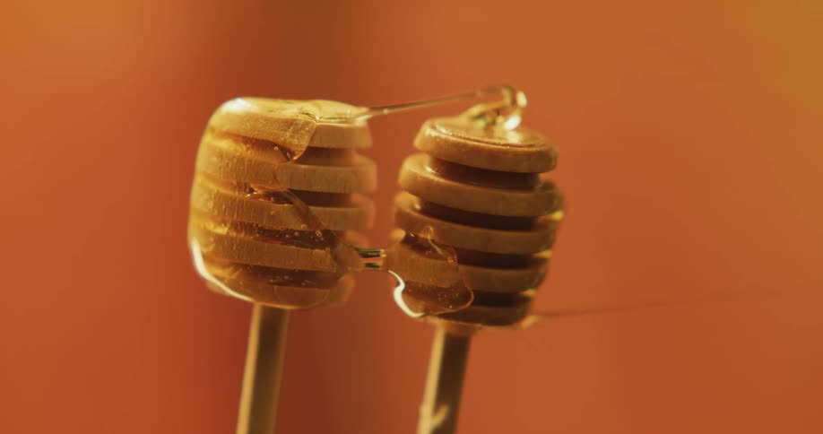 A view of honey dropping down