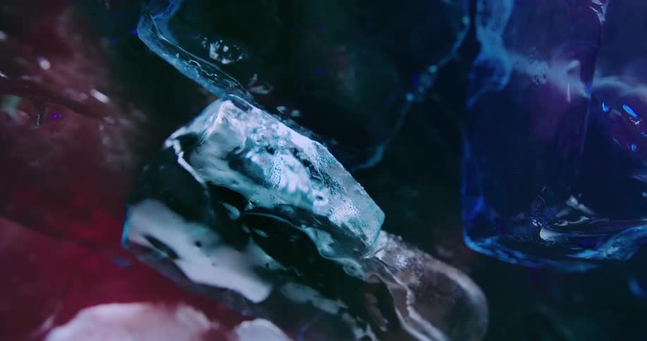 Close up of melting ice cubes