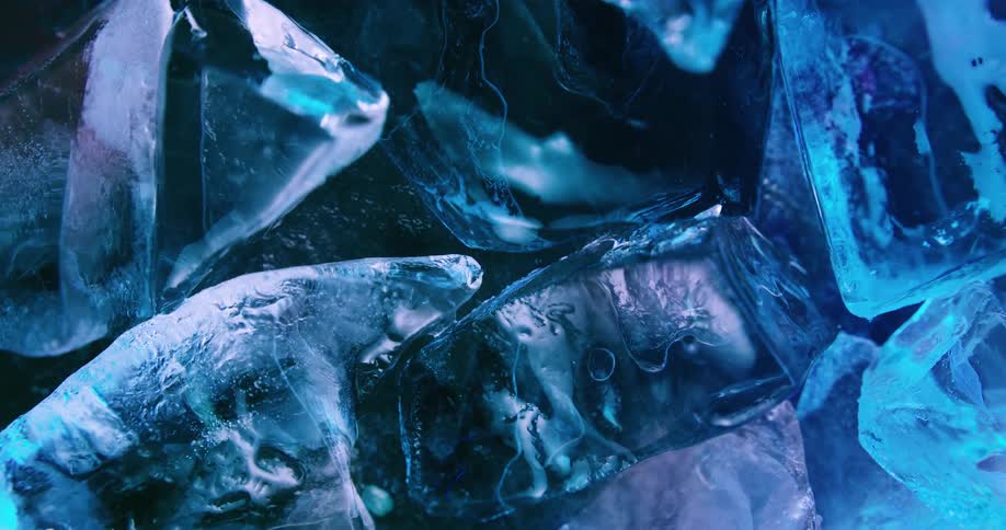Frozen cubes of ice