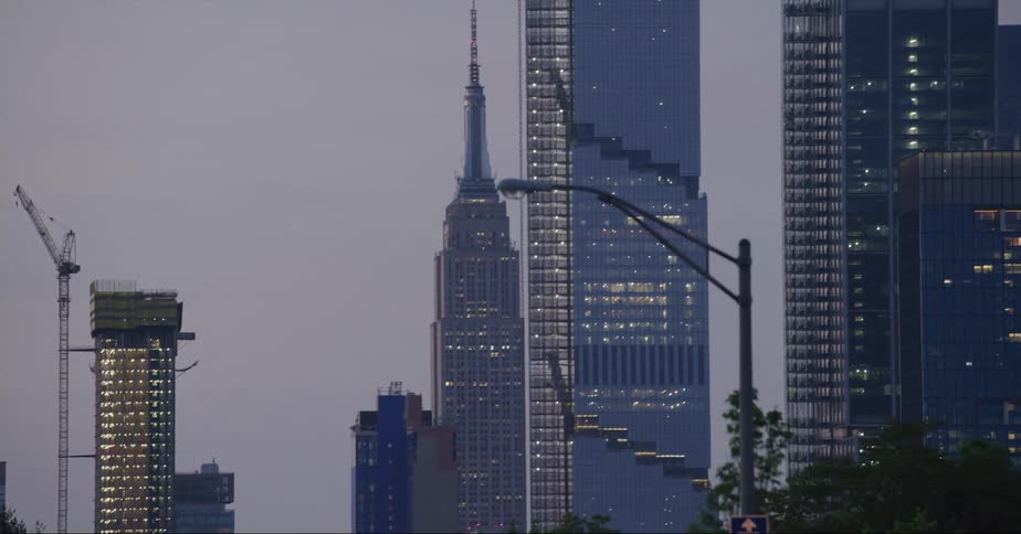 High rise office buildings in a city