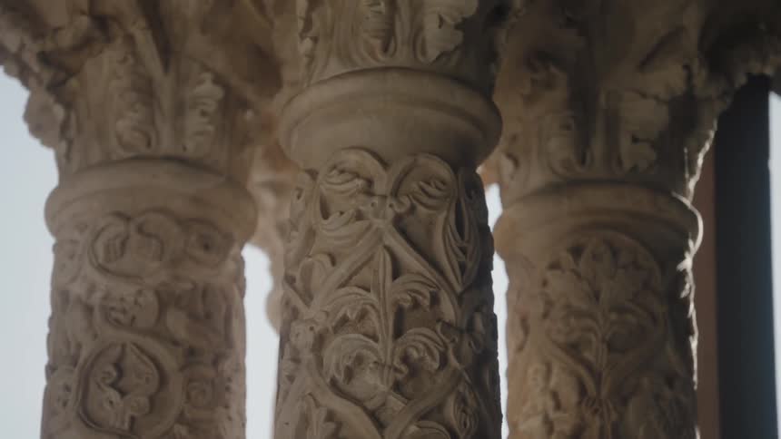 Columns outside with intricate carvings