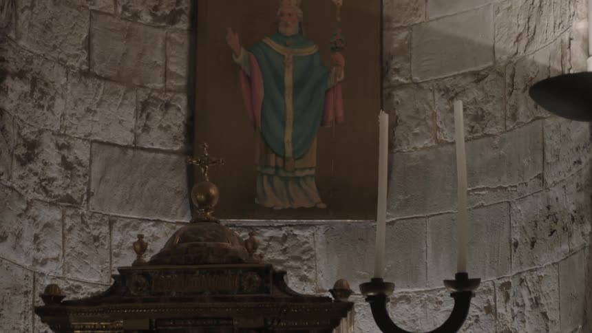 Painting on the wall of a religious building