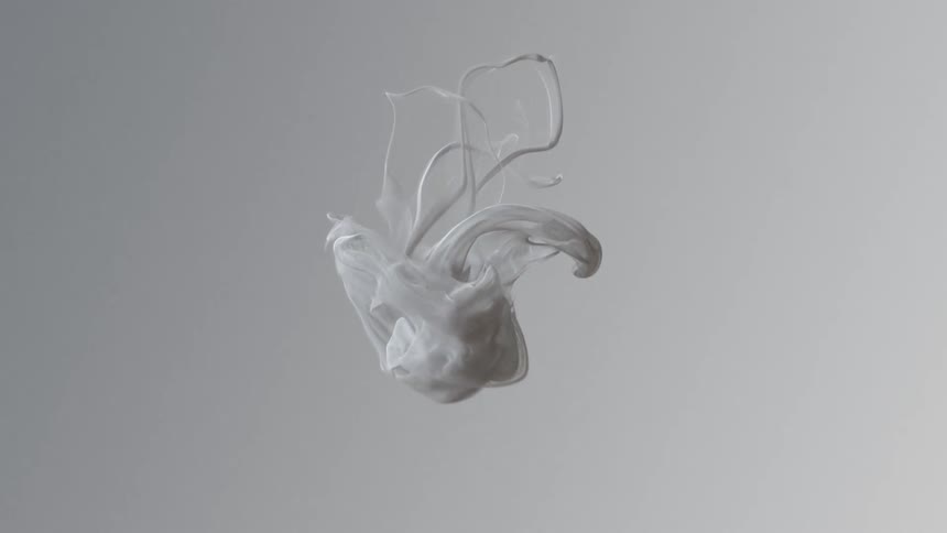 Special effects computer graphics of a white like smoke substance flowing down