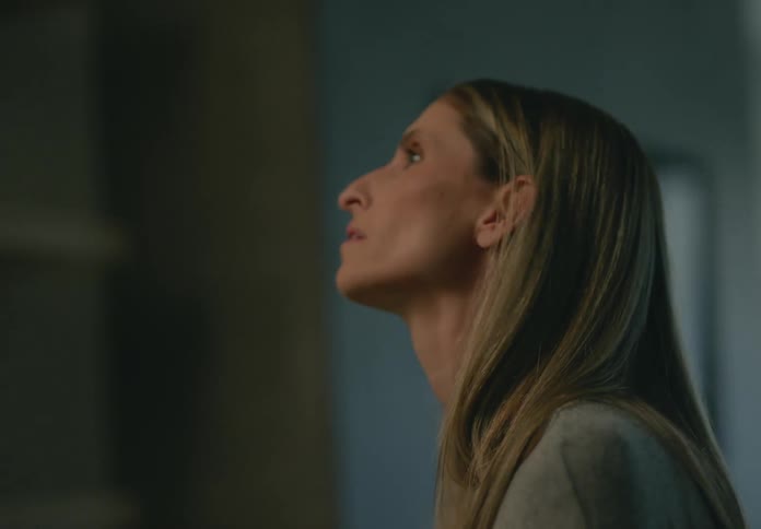 One woman frowns after the other woman they try to talk to leaves