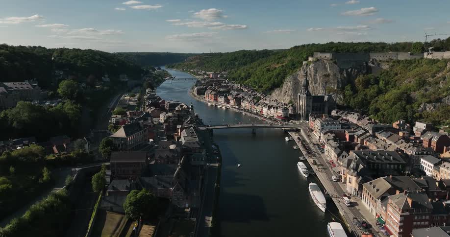 The town is on the sides of the river