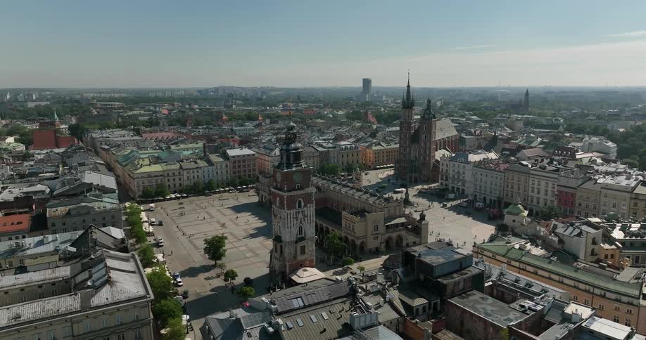The city is full of homes and buildings
