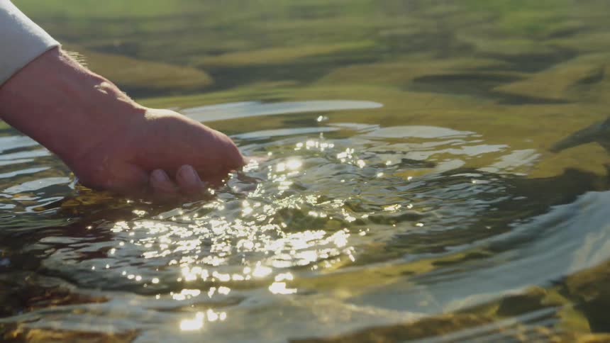 A person is catching fish in a body of water