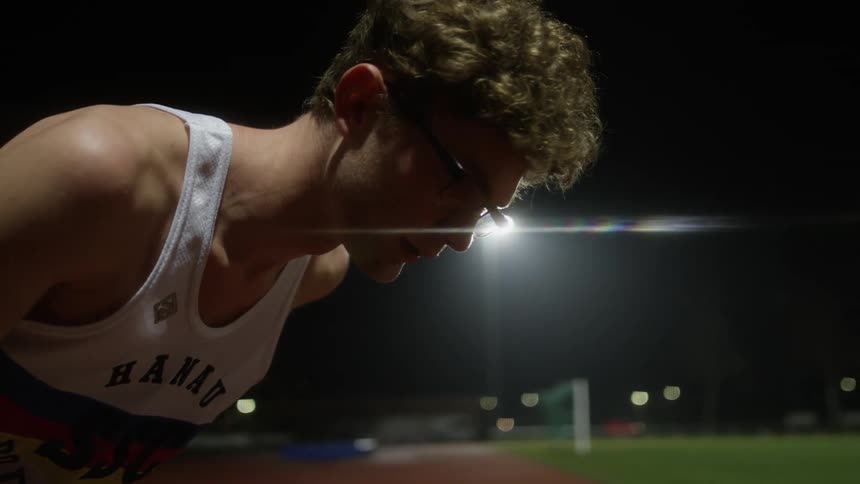 A man running on a track