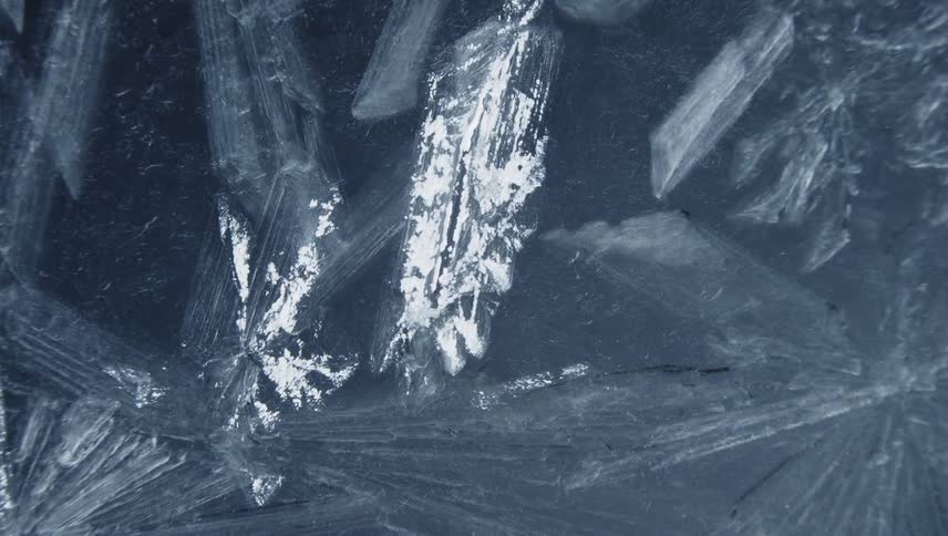 The ice is frosting and forming crystals