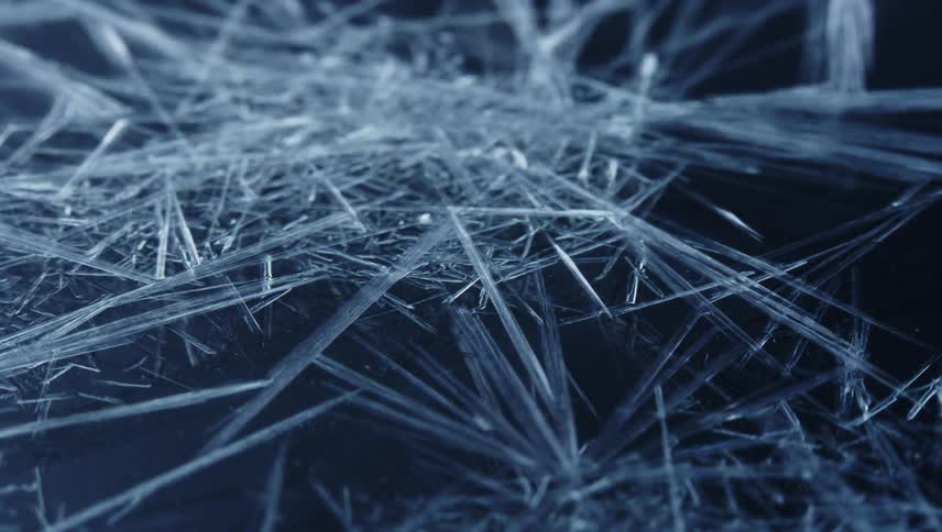 Crystals spread in the ice
