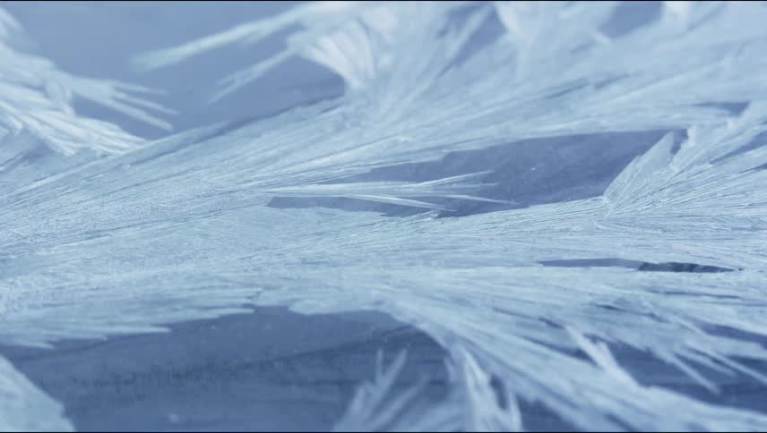 Ice crystals spread in the frost