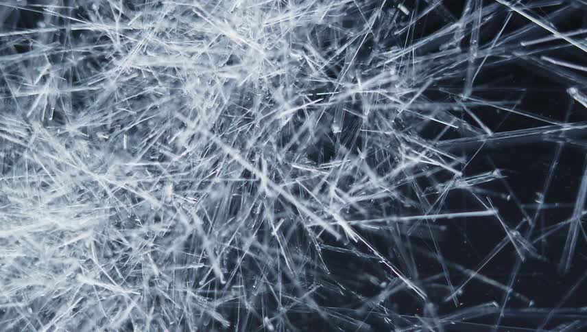 Starburst shaped cracks form in fibreglass