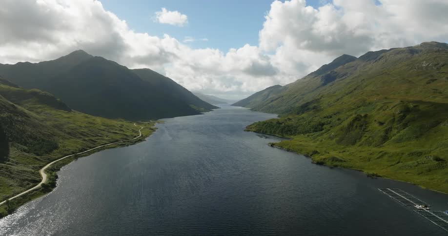 Fishing farm on the edge of a Scottish loch