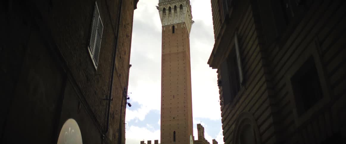 A view of a tower outdoors