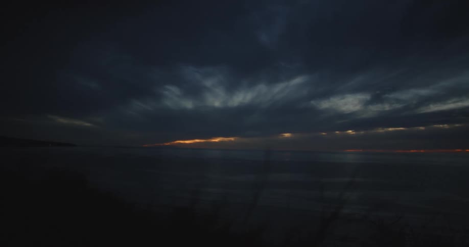 Heavy clouds are over the beach