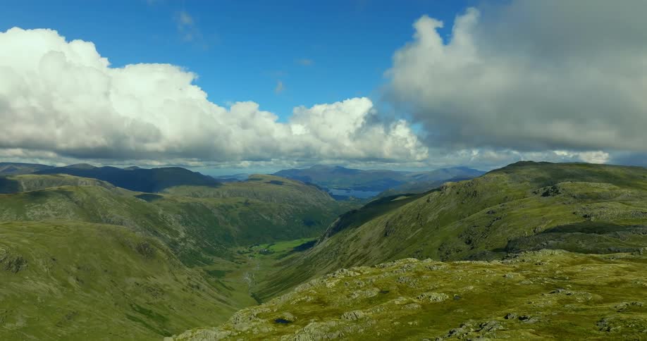 The mountains are green