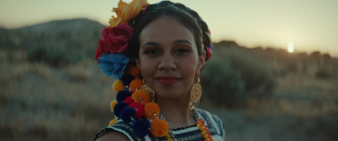 A portrait of a woman outdoors
