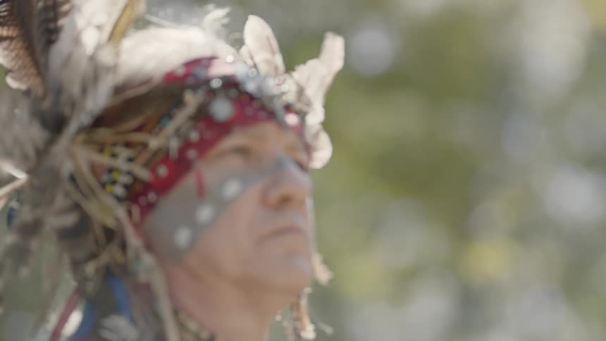 Native american in traditional clothing