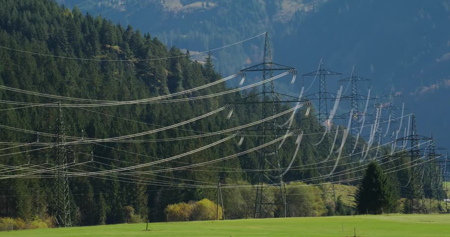 The view is of the outdoors nature area and you can see the powerlines
