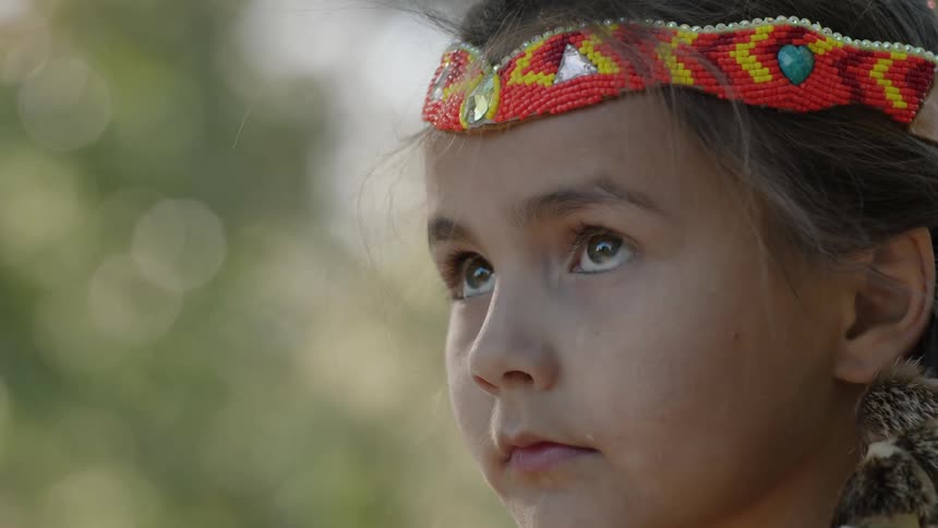 Young girl in a colorful headband