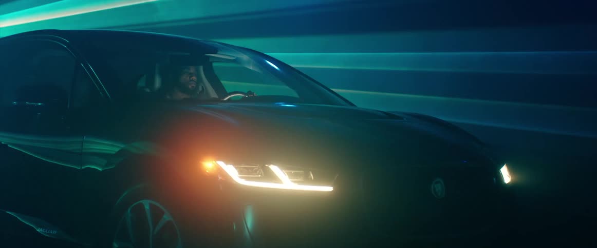 A man is speeding at night