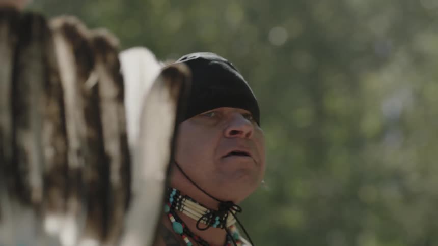 Tribal man performing at a celebration