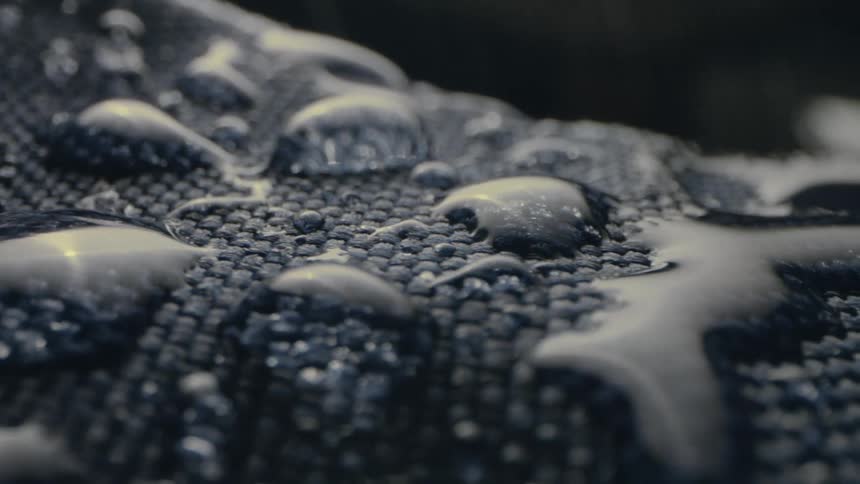 Droplets of water as rain falls