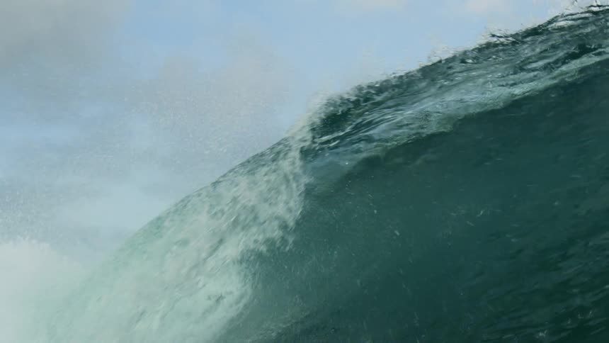 Wave moves across the surface of the sea