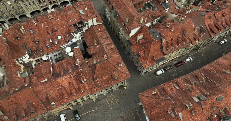 Historical buildings sit in neat rows and divided blocks in a city