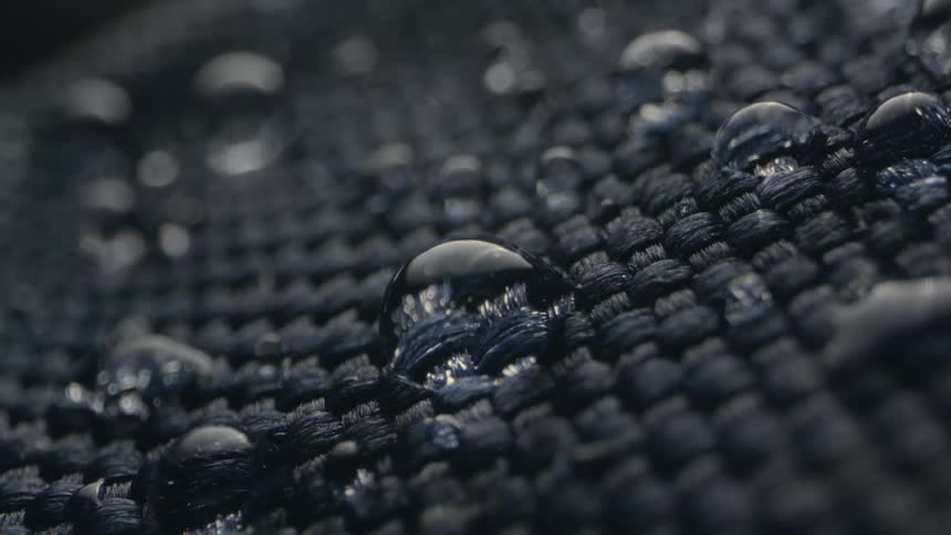 Beads of water is on the material