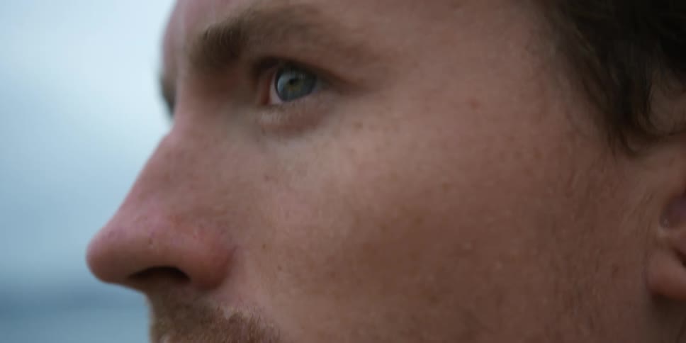 Close up of mans face with resolute look