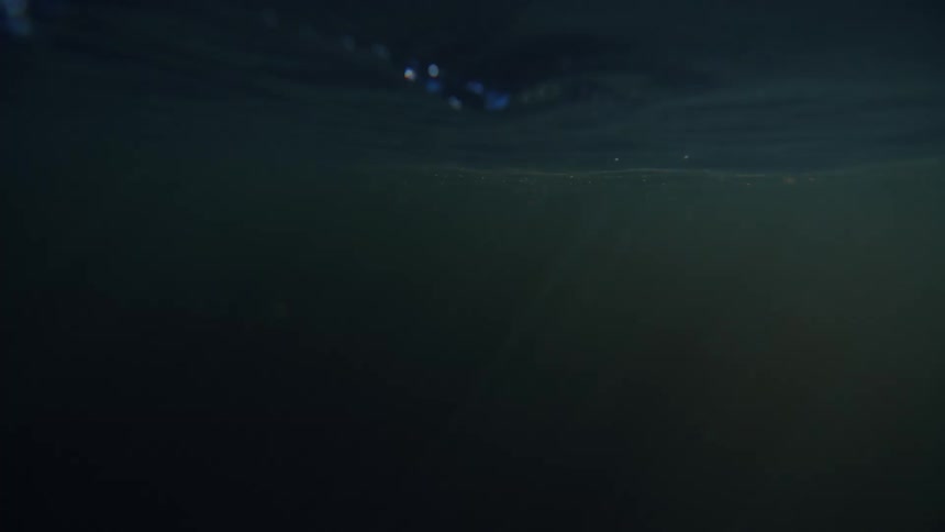 Water bubbles up at the surface of the sea