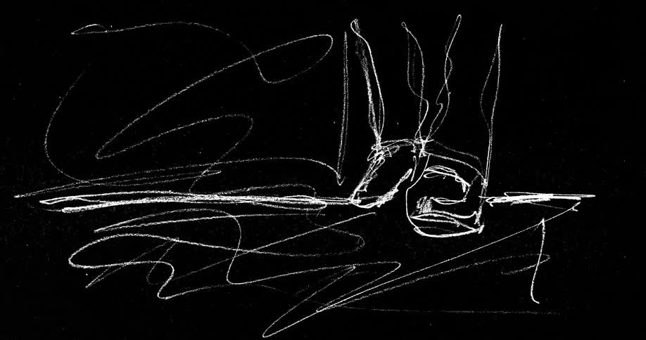 An animated line drawing of legs and feet walking