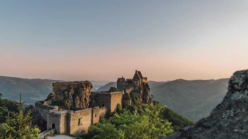 Aggstein castle on the right bank of the danube in wachau austria