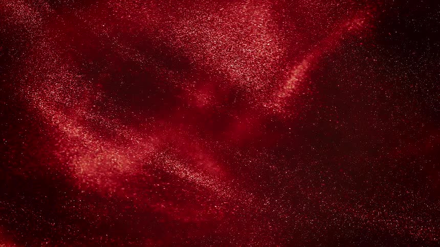 Waves of red glitter move forward