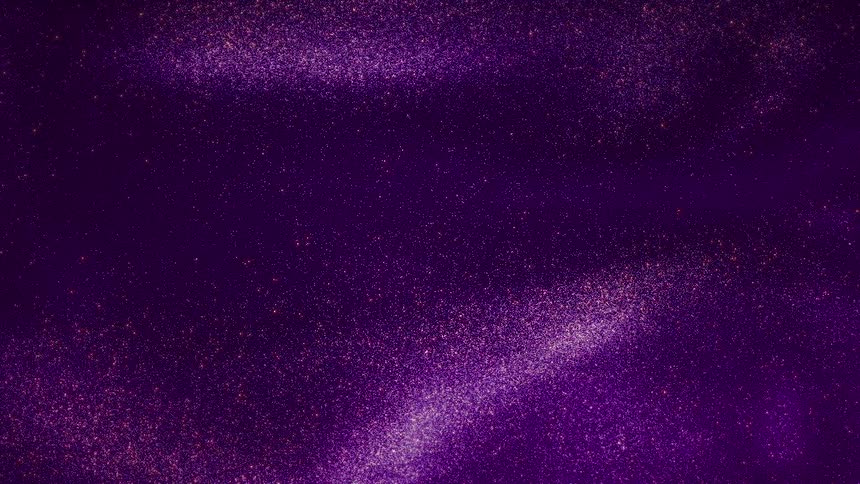 Purple shimmering particles slowly drift through a purple hued environment