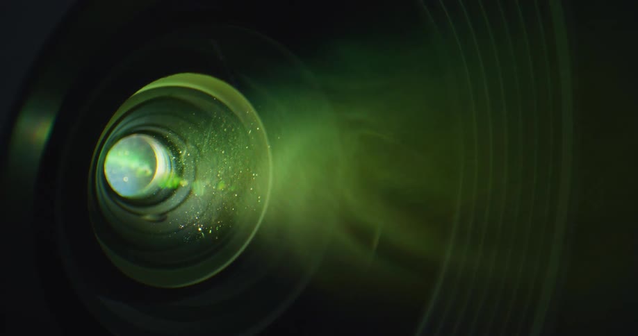 Smoke swirling around a speaker