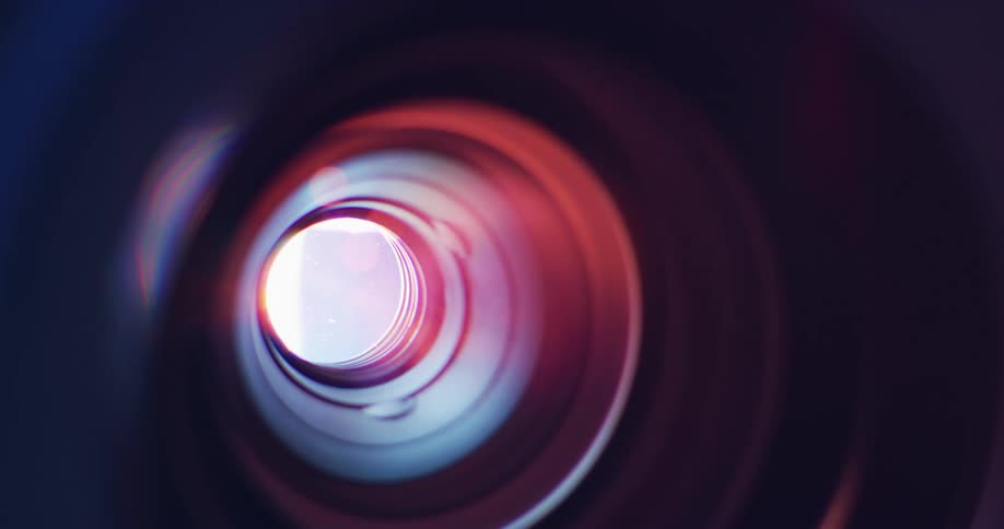A bright light on a camera lens