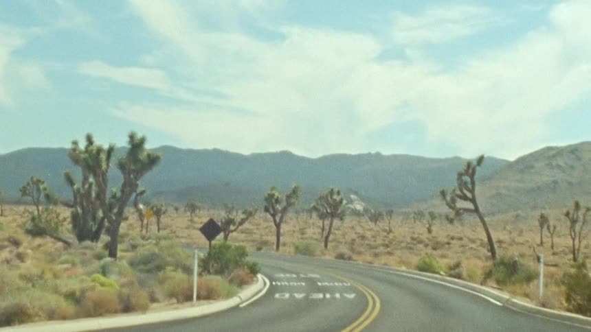 A road is empty in a desert rural area