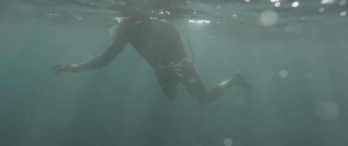 A woman treading water