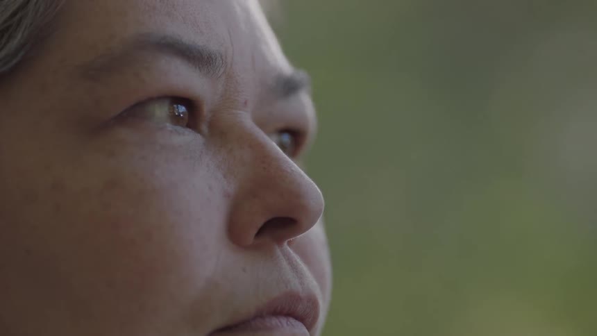 Close-up of a middle-aged woman's face
