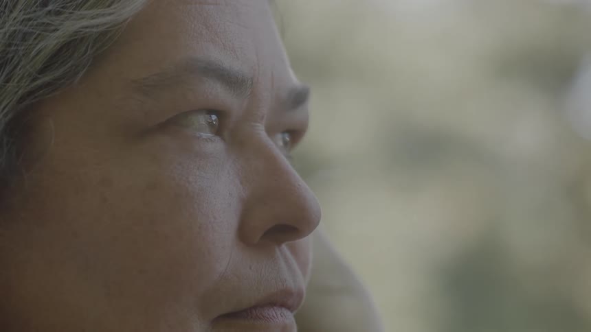 Close-up of a middle-aged woman's face