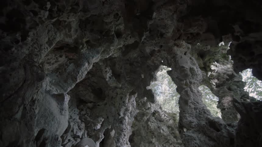 Formations and ceiling in a cave