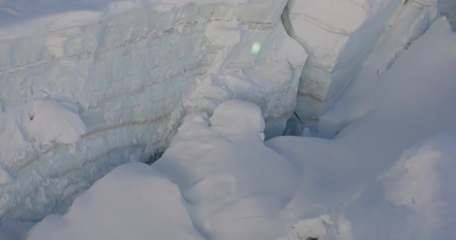 There are cracks in the ice walls