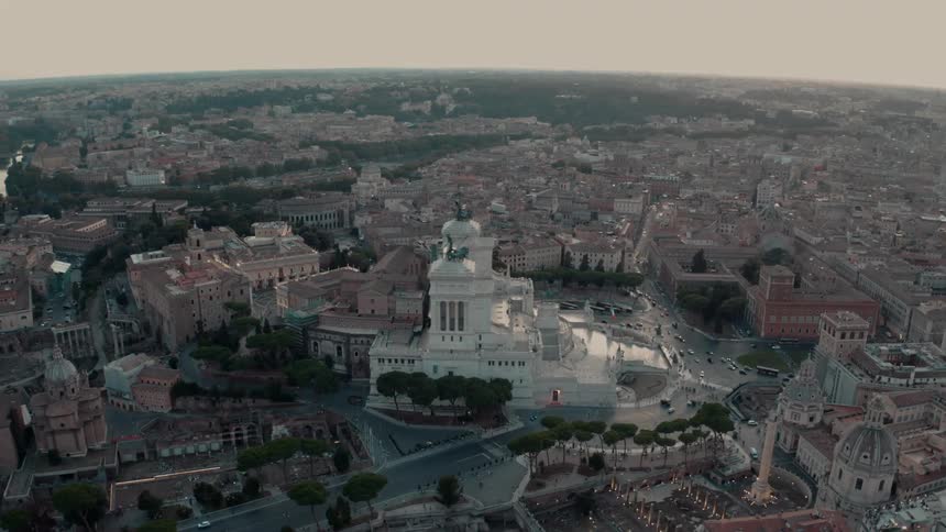 Aerial view of the victor emmanuel ii national monument in rome