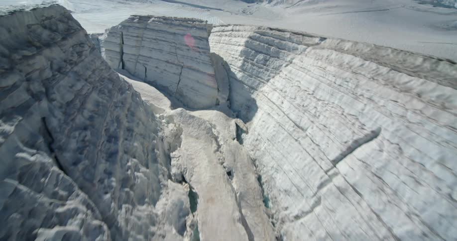 Glaciers in a mountain range