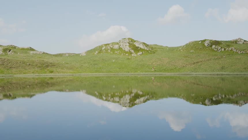 A woman running outdoors