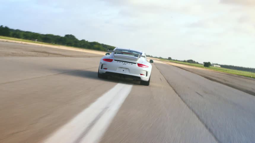 A car driving down a track