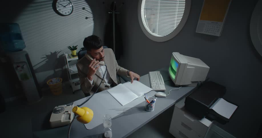 An employee working in an office